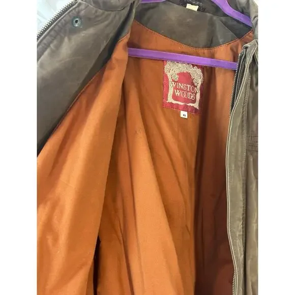 Winston Woods Vintage Leather Jacket Mens sz 42 Bomber Aviator USA 90s Cigarette - Picture 4 of 6